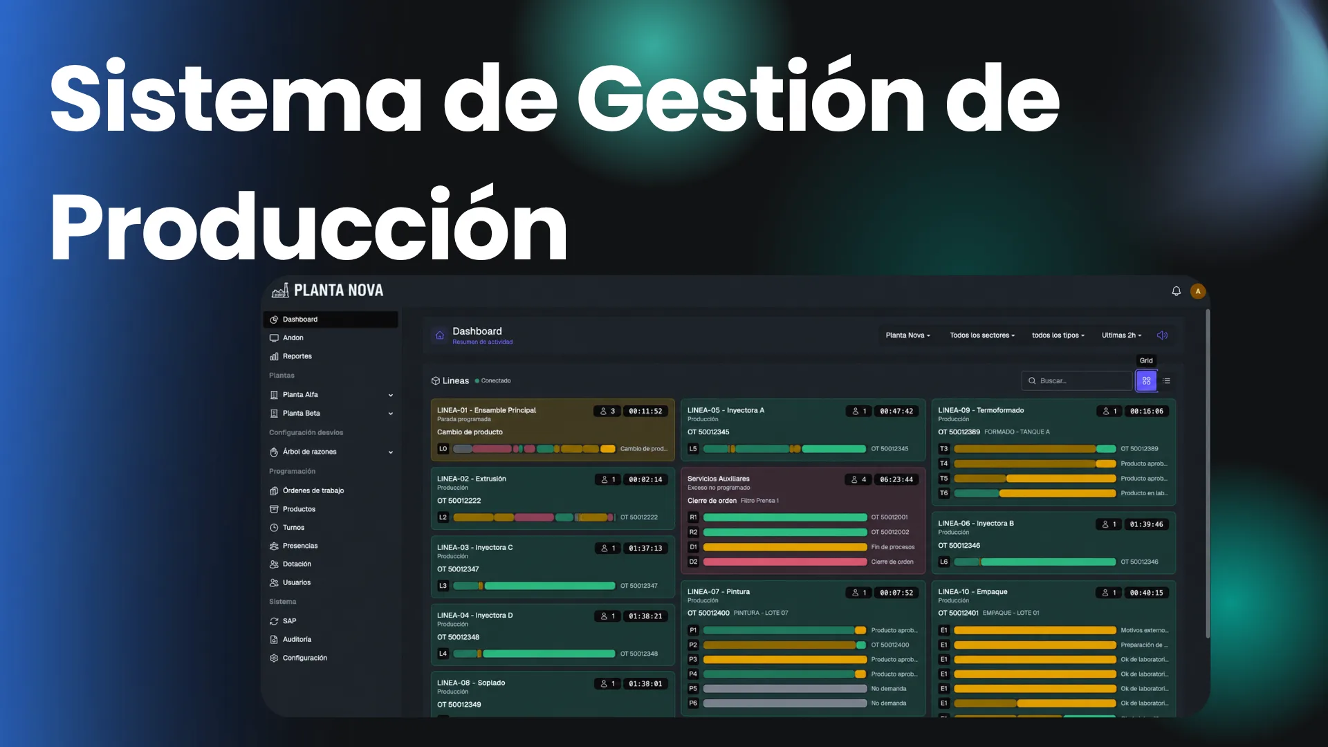 Portada de Sistema de Gestión de Producción