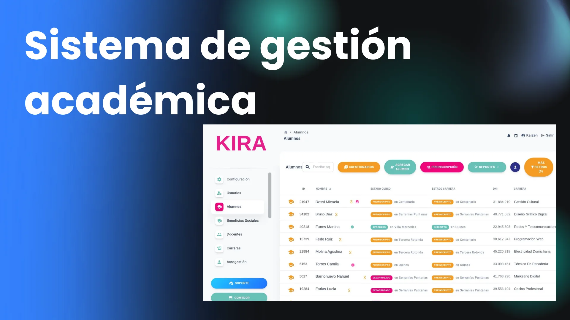 Portada de Sistema de Gestión Académica